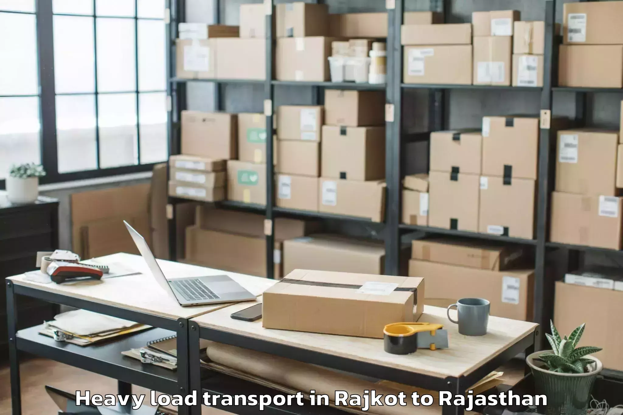 Book Rajkot to Sheoganj Heavy Load Transport Online